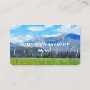 nature art mountain landscape with clouds business card
