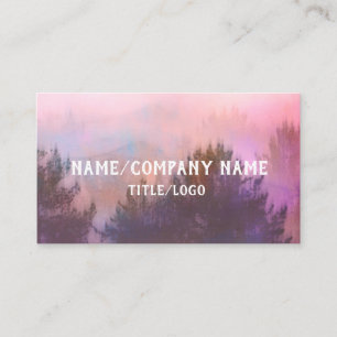 nature art mountain mist pine trees custom business card