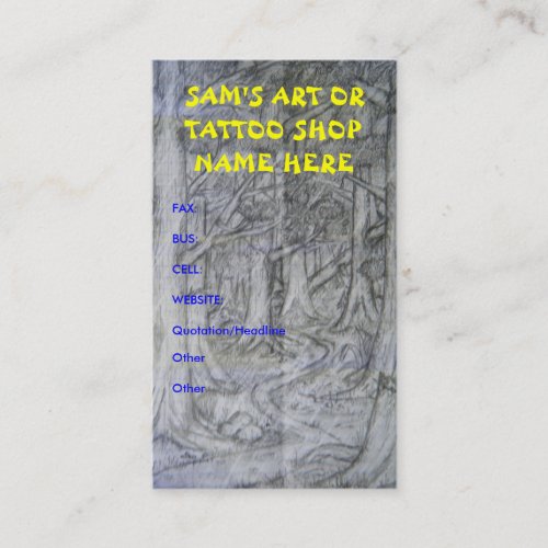 Nature Art Or Tattoo Shop Business Cards