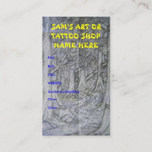 Customizable Nature Art Or Tattoo Shop Business Cards