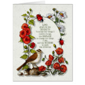 Nature Art, Serenity Prayer: Bird Ladybugs Flowers (Front)