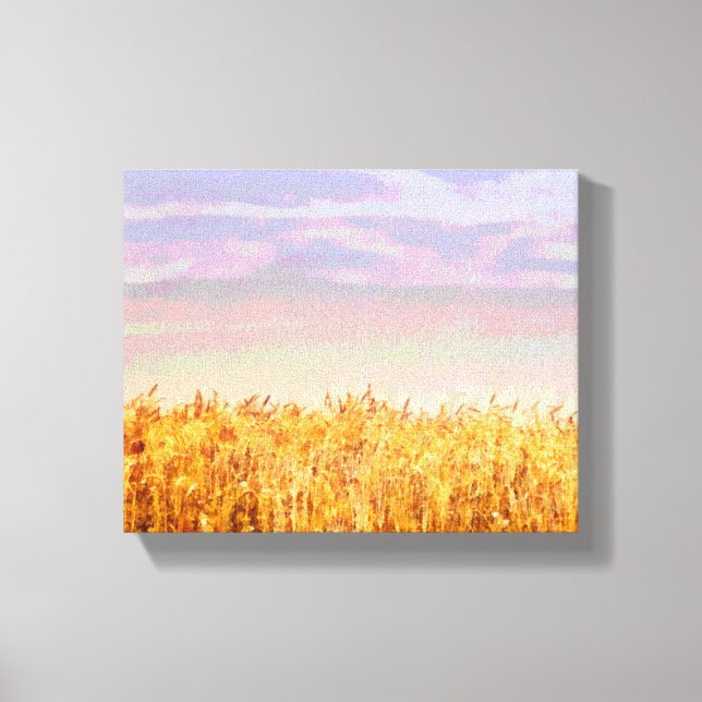 nature art stretched canvas wheat field and sky print (Front)