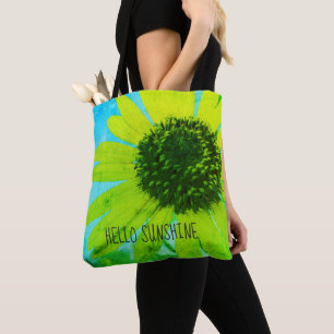 nature art sunflower sunshine quote tote bag