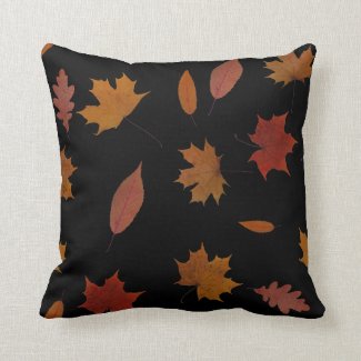 Nature Autumn Leaves on Black Custom Color