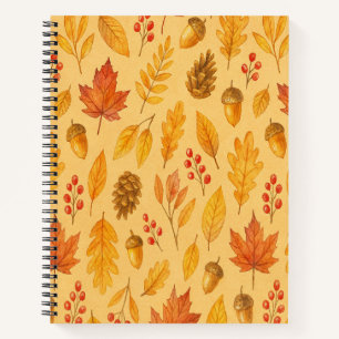 Nature autumn pattern notebook