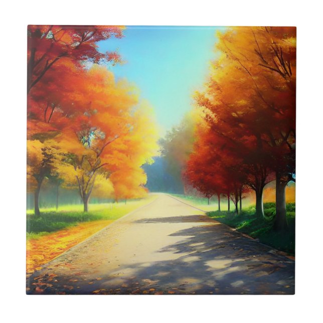 Nature Autumn Trees Forest-58934 Ceramic Tile (Front)