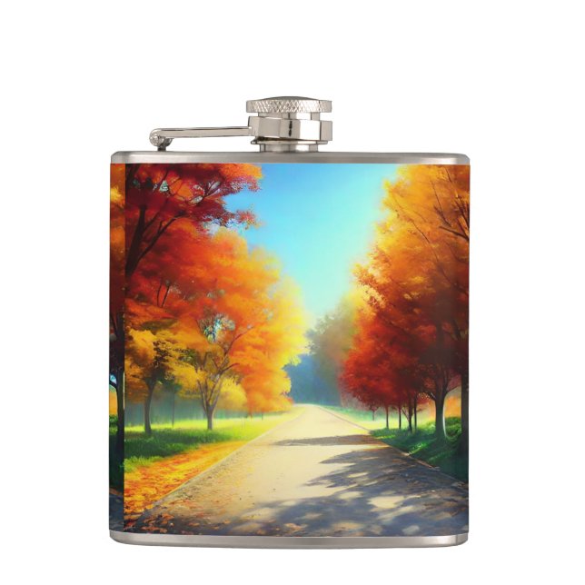 Nature Autumn Trees Forest-58934 Flask (Front)