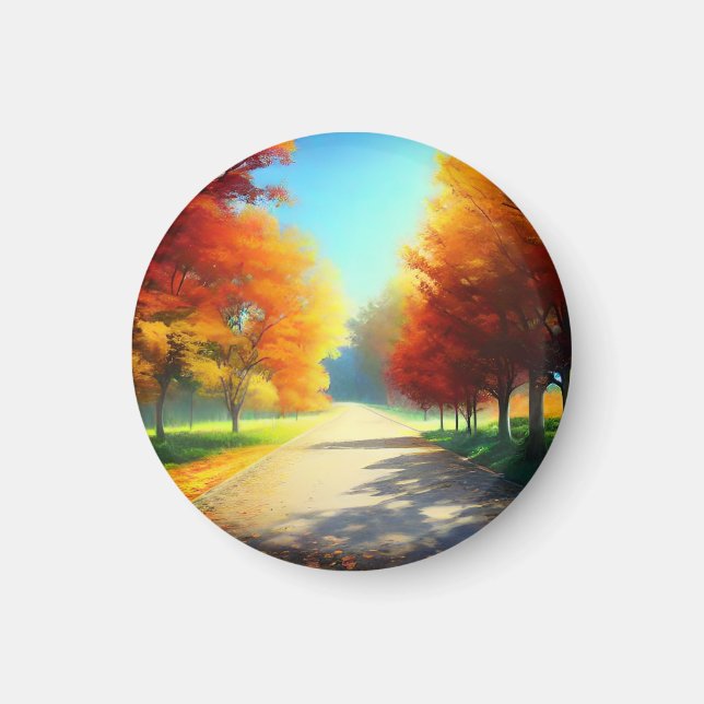 Nature Autumn Trees in the Forest-58934 Magnet (Front)