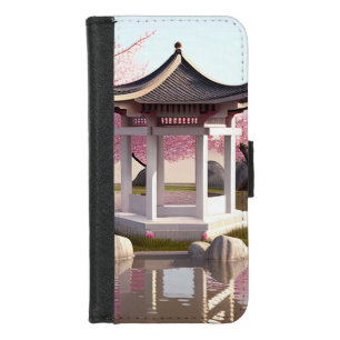 Nature Beauty Sakura Cherry Blossom Garden View iPhone 8/7 Wallet Case
