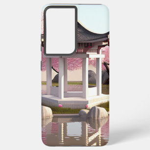 Nature Beauty Sakura Cherry Blossom Garden View Samsung Galaxy S21+ Case