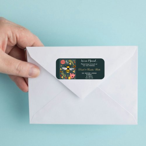 Nature Bee Floral Moving label |New Home Change of