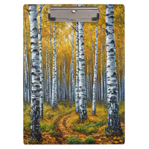 Nature Birch Forest Autumn Landscape Decor Clipboard