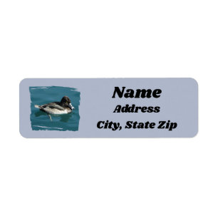 Nature Birds Ring-necked Duck on Water Animal Label