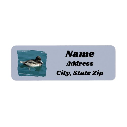 Nature Birds Ring_necked Duck on Water Animal Label