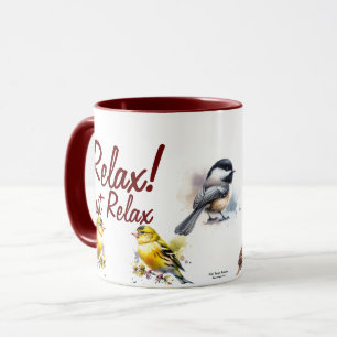Nature Birds Typography Just Relax Mug