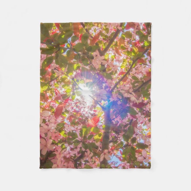  Nature blooms flowers light bloom sun Fleece Blanket (Front)