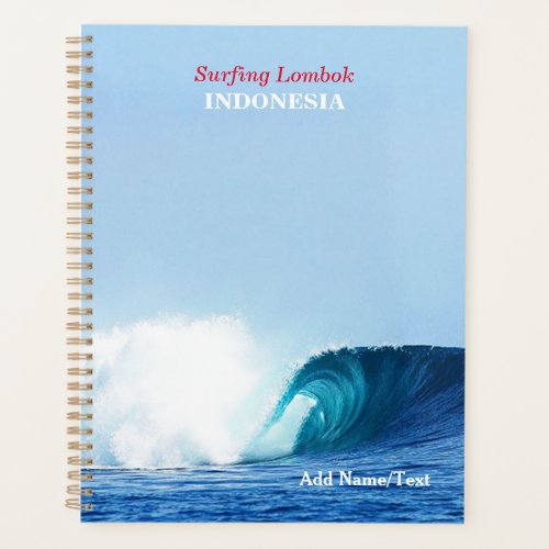 Nature Blue Sea Wave Tube Surfing Lombok Island Planner