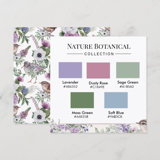 Nature Botanical Color Palette Card (Front/Back)
