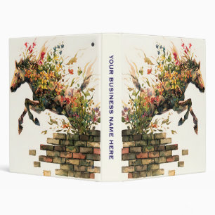 Nature Botanical Floral Horse Jumping 3 Ring Binder