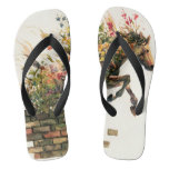 Nature Botanical Floral Horse Jumping Flip Flops