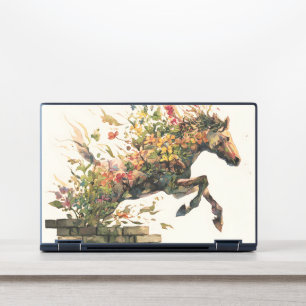 Nature Botanical Floral Horse Jumping HP Laptop Skin
