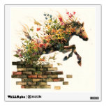 Nature Botanical Floral Horse Jumping Wall Decal