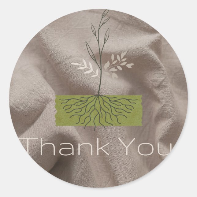 Nature, Botanical, Modern Thank you Stickers NS18 (Front)