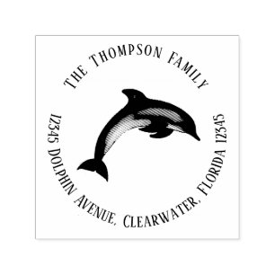 Nature Botanical Return Address Dolphin Self-inking Stamp