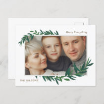 Nature Botanical Wish Gold Photo Holiday Postcard