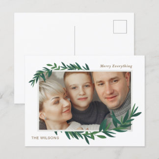 Nature Botanical Wish Gold Photo Holiday Postcard