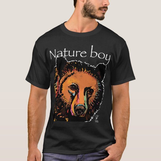 Nature Boy bear rainbow animals T-Shirt (Front)