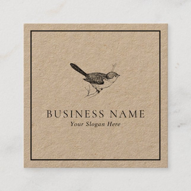 Nature - Bushtit Square Business Card (Front)