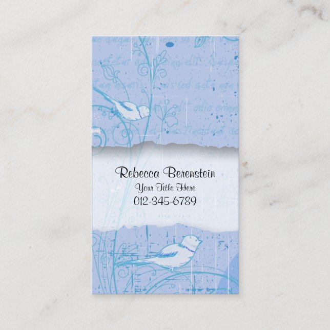 Nature Business Card Bird Swirls (Front)