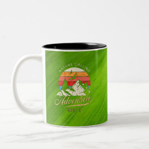 Nature Calling   Mountain Adventure Awaits  Two-Tone Coffee Mug
