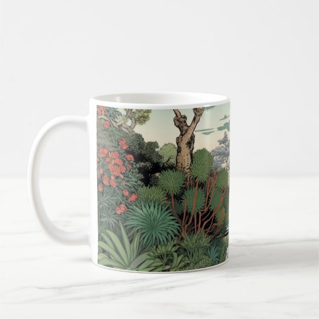 Nature, camping, flora, flowers, plants coffee mug (Left)