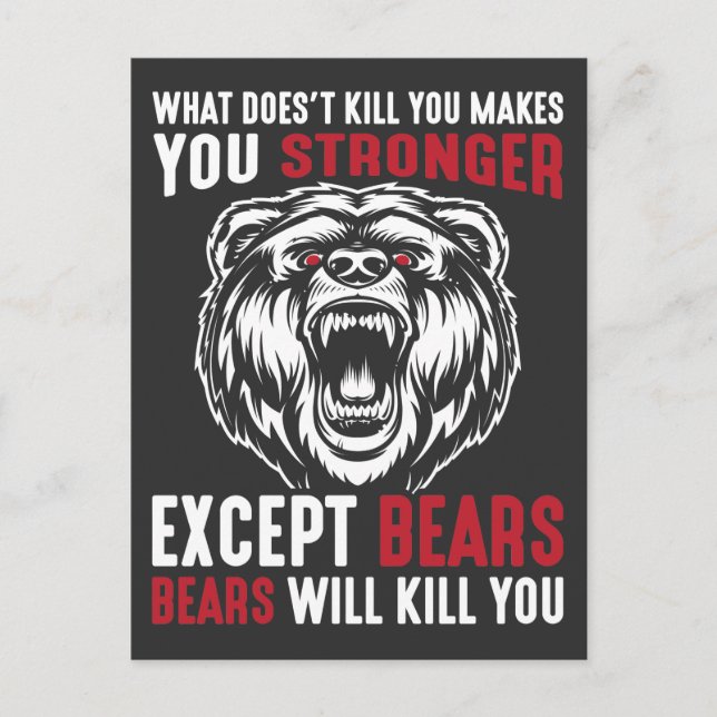 Nature Camping Outdoor vacation Camper Forest Bear Postcard (Front)