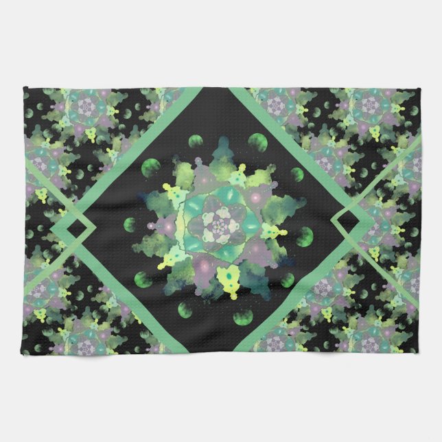Nature Child Mandala Pattern Kitchen Towel (Horizontal)