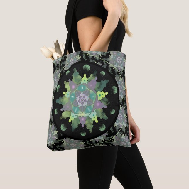 Nature Child Mandala Pattern Tote Bag (Close Up)