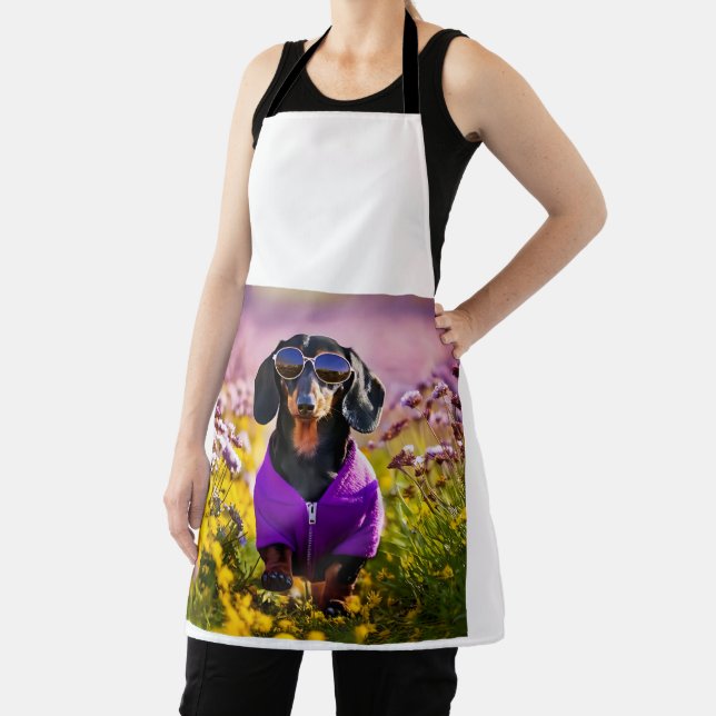 Nature Cloud Sky One Dachshund purple Sunglass Apron (Insitu)