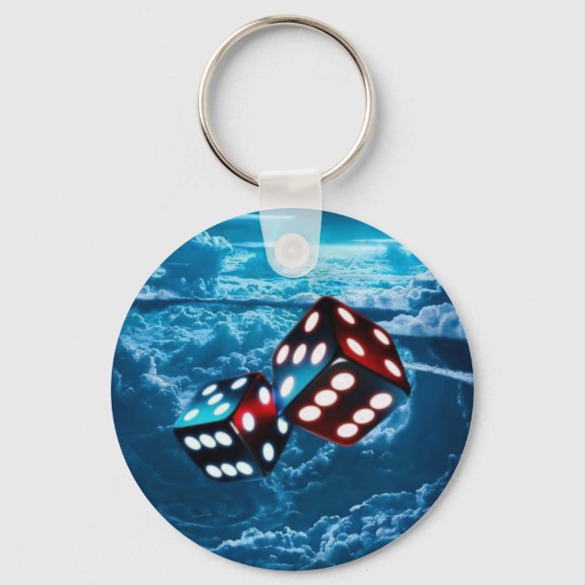 nature clouds wallpapers dices keychain (Front)