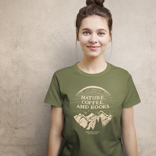 Nature Coffee and Books T_Shirt