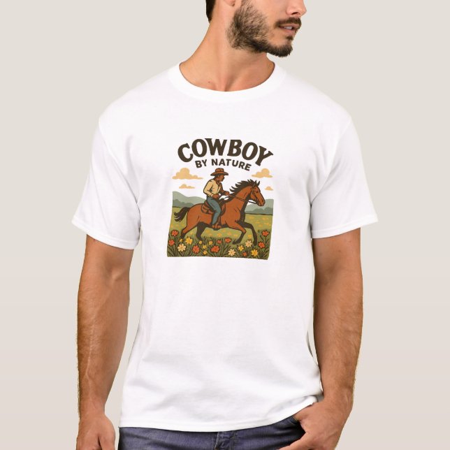 Nature Cowboy Wildflower Graphic T-Shirt (Front)
