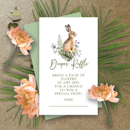 Nature Delight Bunny Diaper Raffle Enclosure Card