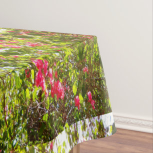 Nature design leaves trees pink flowers original tablecloth