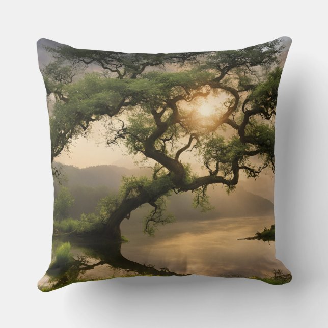 Nature Design Throw Pillow (Back)