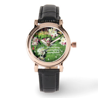 Nature Does Not Hurry Inspirational Quote Watch