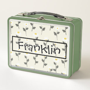 Nature Drawing I Custom Name Metal Lunch Box