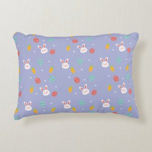 Nature Easter Bunnies Floral Pattern Egg Hunt Love Accent Pillow