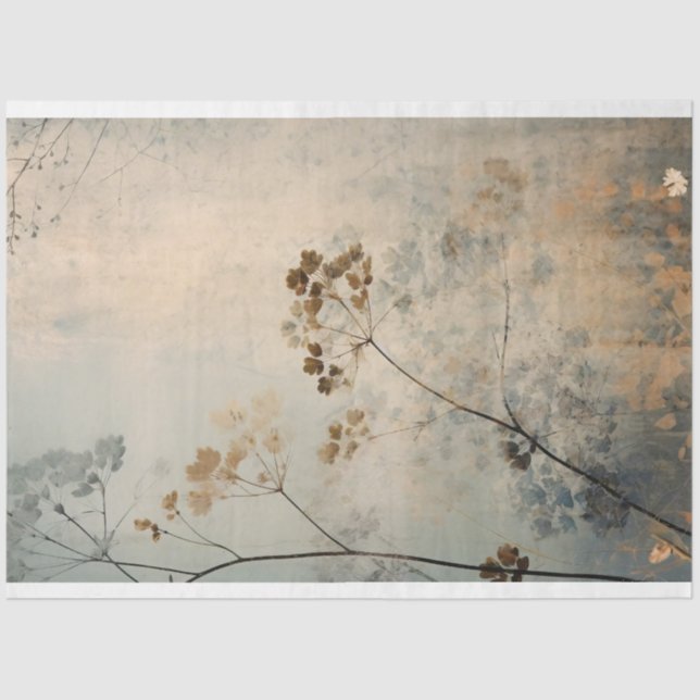 Nature Elements Abstract Botanical Background Art Tissue Paper (Front)