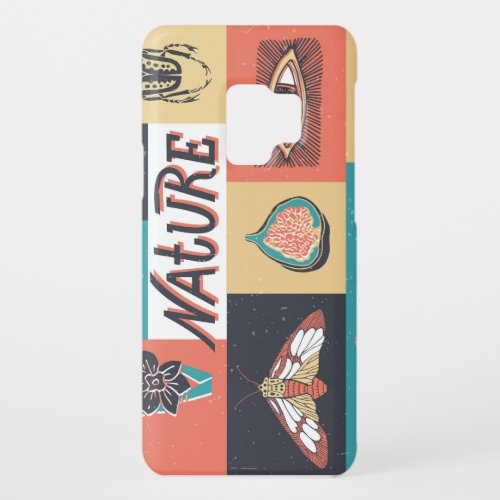 Nature Elements Retro Style Icons Case_Mate Samsung Galaxy S9 Case